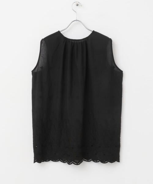 かぐれ（カグレ）の「刺繍ノースリーブプルオーバー（シャツ/ブラウス・レディース・オフホワイト/ブラック・FREE）」の7枚目の写真