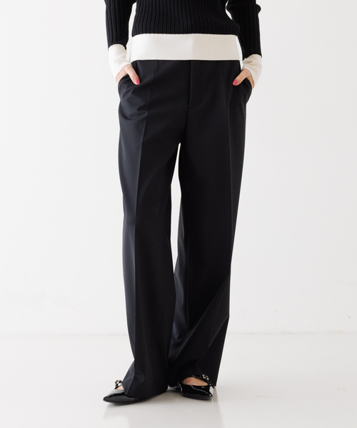 DESIGNWORKS(デザインワークス)の「梳毛ウールストレッチパンツ(その他パンツ・レディース・チャコールグレー/イエロー/ブラック・38/36)」の1枚目の写真