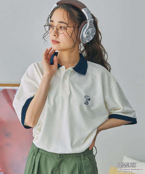 PEANUTS / SNOOPY】別注 ピーナッツ スヌーピー ロゴワンポイント刺繍
