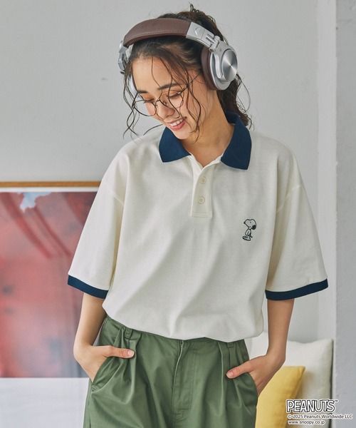 PEANUTS / SNOOPY】別注 ピーナッツ スヌーピー ロゴワンポイント刺繍