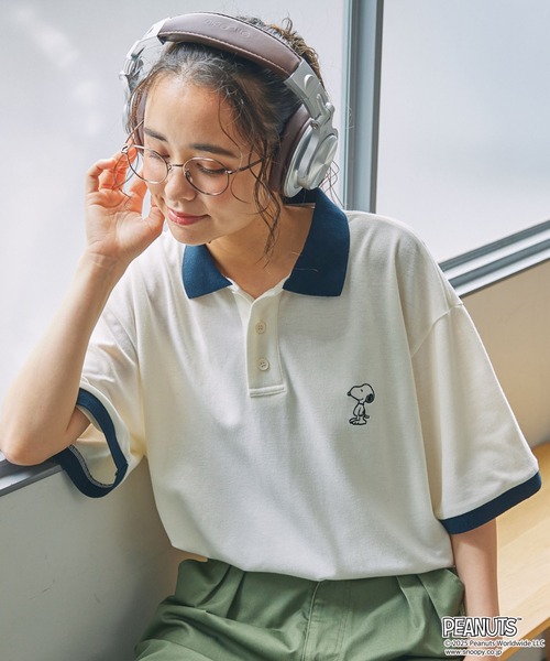 PEANUTS / SNOOPY】別注 ピーナッツ スヌーピー ロゴワンポイント刺繍