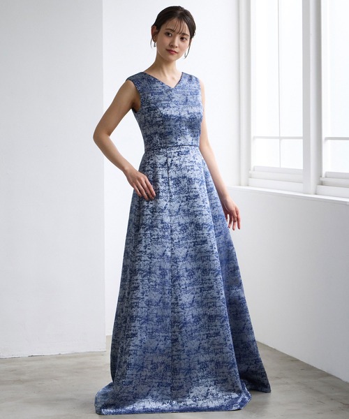 エメ AIMER 3way ロングドレス ブルー Aimer エメ ラッセルレース7分袖ロングドレス スカイブルー/L