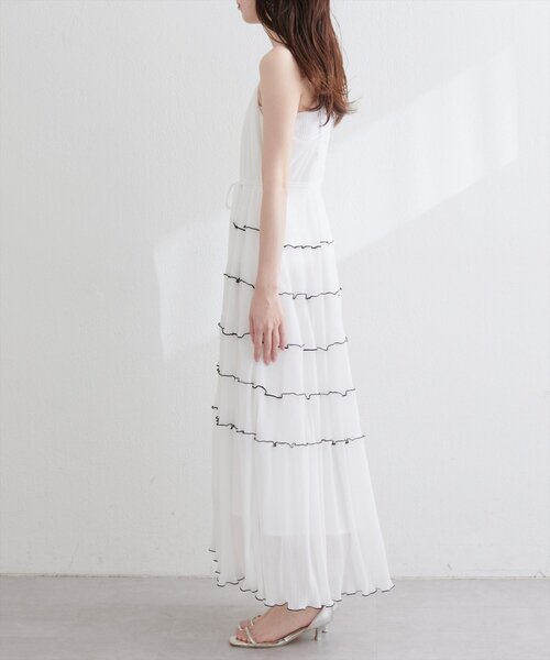 natural couture（ナチュラルクチュール）の「プリーツメローキャミワンピース（ワンピース・レディース・オフホワイト/ブラック/ブラウン・FREE）」の13枚目の写真