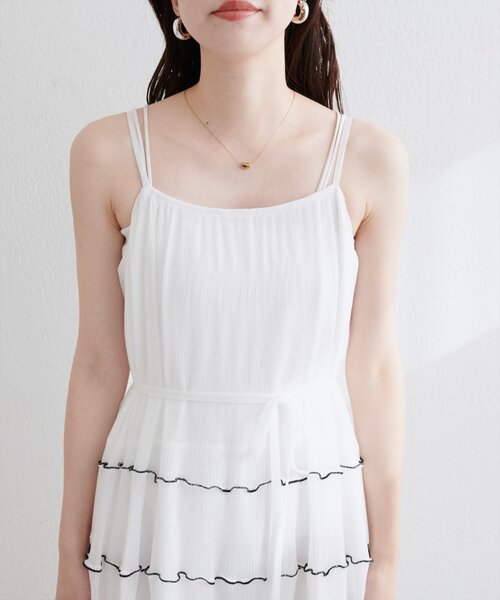 natural couture（ナチュラルクチュール）の「プリーツメローキャミワンピース（ワンピース・レディース・オフホワイト/ブラック/ブラウン・FREE）」の15枚目の写真