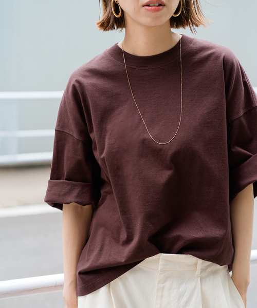 FRAMeWORK(フレームワーク)の「≪追加≫モックネックTシャツ2(Tシャツ/カットソー・レディース・ブラック/ホワイト/ボルドー・FREE)」の3枚目の写真