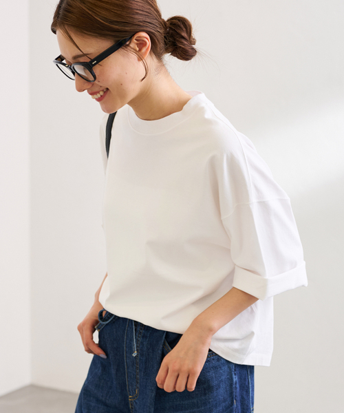 FRAMeWORK(フレームワーク)の「≪追加≫モックネックTシャツ2(Tシャツ/カットソー・レディース・ブラック/ホワイト/ボルドー・FREE)」の4枚目の写真