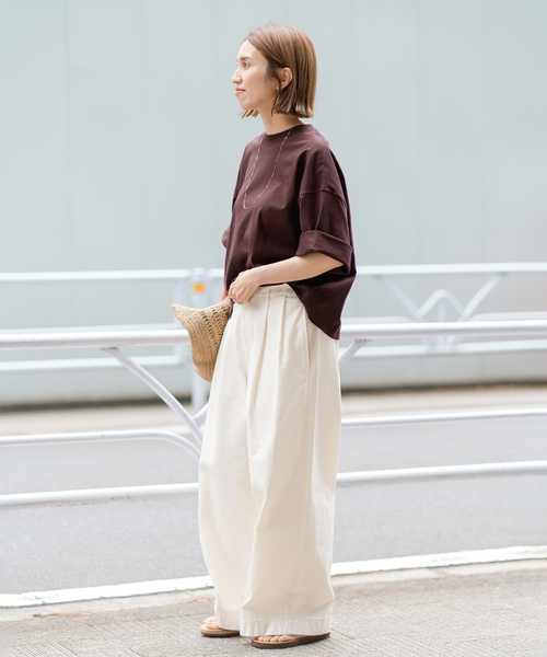 FRAMeWORK(フレームワーク)の「≪追加≫モックネックTシャツ2(Tシャツ/カットソー・レディース・ブラック/ホワイト/ボルドー・FREE)」の6枚目の写真