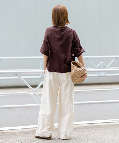 FRAMeWORK(フレームワーク)の「≪追加≫モックネックTシャツ2(Tシャツ/カットソー・レディース・ブラック/ホワイト/ボルドー・FREE)」の7枚目の写真