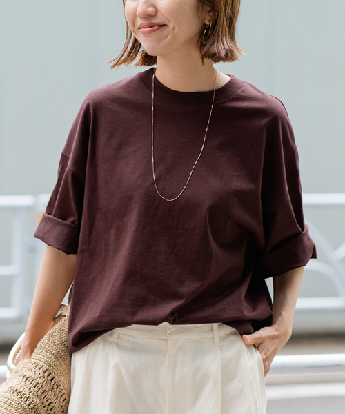 FRAMeWORK(フレームワーク)の「≪追加≫モックネックTシャツ2(Tシャツ/カットソー・レディース・ブラック/ホワイト/ボルドー・FREE)」の8枚目の写真