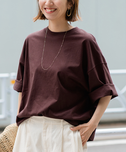 FRAMeWORK(フレームワーク)の「≪追加≫モックネックTシャツ2(Tシャツ/カットソー・レディース・ブラック/ホワイト/ボルドー・FREE)」の9枚目の写真