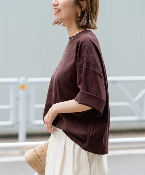 FRAMeWORK(フレームワーク)の「≪追加≫モックネックTシャツ2(Tシャツ/カットソー・レディース・ブラック/ホワイト/ボルドー・FREE)」の10枚目の写真