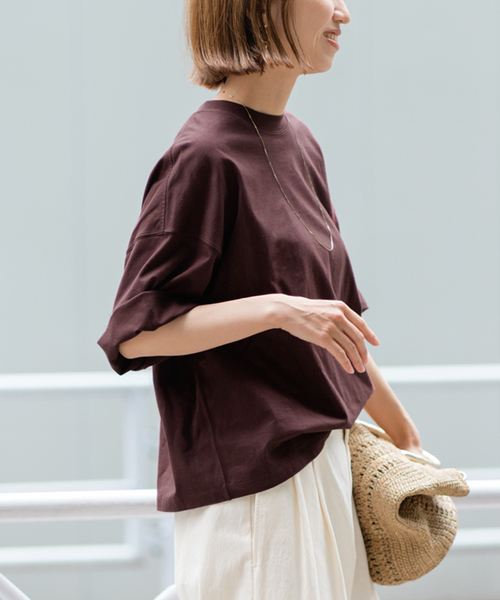 FRAMeWORK(フレームワーク)の「≪追加≫モックネックTシャツ2(Tシャツ/カットソー・レディース・ブラック/ホワイト/ボルドー・FREE)」の11枚目の写真