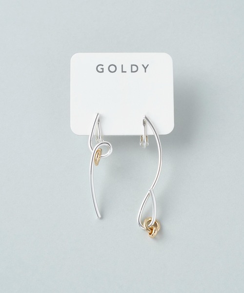 GOLDY(ゴールディ)の「ループ ライン アシンメトリー イヤリング(イヤリング・レディース・シルバー/シルバー×ゴールド/ゴールド・FREE)」の11枚目の写真