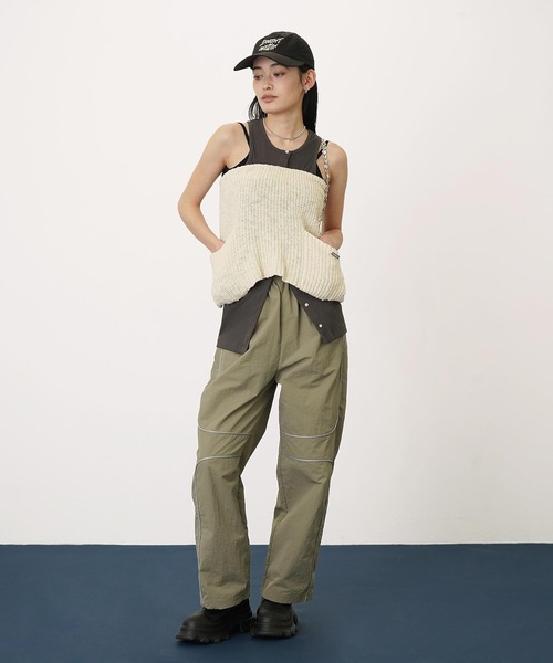 DISPATCHER NO.8（ディスパッチャーナンバーエイト）の「パイピングラインタフタパンツ（その他パンツ・レディース・オリーブ/ブラック・ONE SIZE）」の21枚目の写真