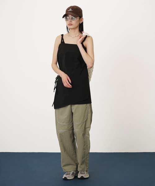 DISPATCHER NO.8（ディスパッチャーナンバーエイト）の「パイピングラインタフタパンツ（その他パンツ・レディース・オリーブ/ブラック・ONE SIZE）」の6枚目の写真