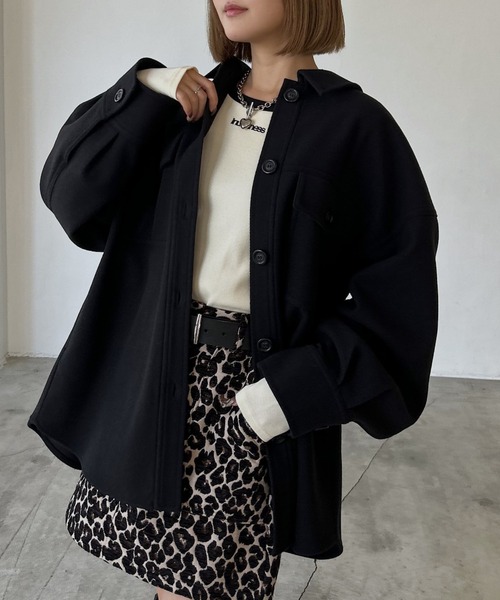 PAGEBOY（ページボーイ）の「ウーリーテックＣＰＯジャケット（テーラードジャケット・レディース・ブラック/ブルー系その他/ホワイト系その他・FREE）」の3枚目の写真