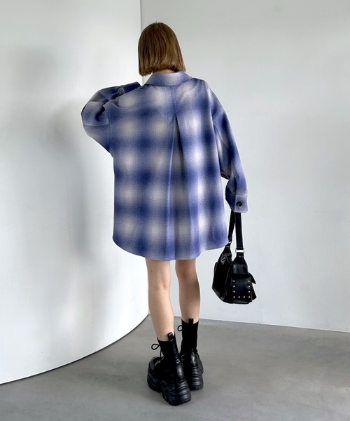 PAGEBOY（ページボーイ）の「ウーリーテックＣＰＯジャケット（テーラードジャケット・レディース・ブラック/ブルー系その他/ホワイト系その他・FREE）」の6枚目の写真