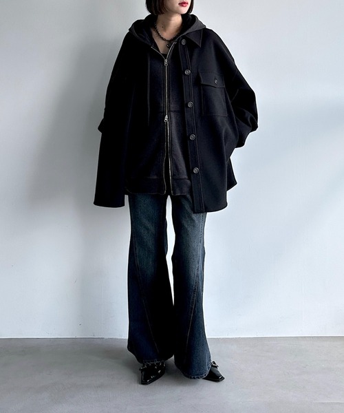 PAGEBOY（ページボーイ）の「ウーリーテックＣＰＯジャケット（テーラードジャケット・レディース・ブラック/ブルー系その他/ホワイト系その他・FREE）」の10枚目の写真