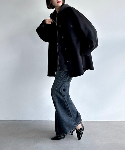 PAGEBOY（ページボーイ）の「ウーリーテックＣＰＯジャケット（テーラードジャケット・レディース・ブラック/ブルー系その他/ホワイト系その他・FREE）」の11枚目の写真