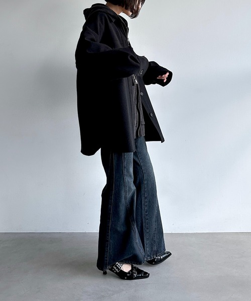 PAGEBOY（ページボーイ）の「ウーリーテックＣＰＯジャケット（テーラードジャケット・レディース・ブラック/ブルー系その他/ホワイト系その他・FREE）」の13枚目の写真