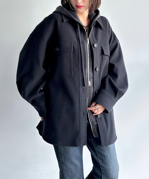 PAGEBOY（ページボーイ）の「ウーリーテックＣＰＯジャケット（テーラードジャケット・レディース・ブラック/ブルー系その他/ホワイト系その他・FREE）」の14枚目の写真