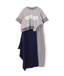 AULA AILA | AULA AILA（アウラ アイラ）別注アシンメトリータフタコンビネーションワンピース(ワンピース)