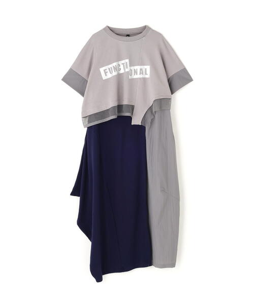 AULA AILA（アウラ アイラ）別注アシンメトリータフタコンビネーションワンピース