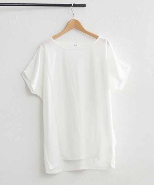 NAO(ナオ)の「【接触冷感ひんやりタッチ】カノコ切替プルオーバー(Tシャツ/カットソー・レディース・ブラック/オフホワイト/ライトブルーグレー/モカ・FREE)」の6枚目の写真