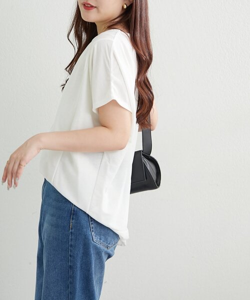 NAO(ナオ)の「【接触冷感ひんやりタッチ】カノコ切替プルオーバー(Tシャツ/カットソー・レディース・ブラック/オフホワイト/ライトブルーグレー/モカ・FREE)」の11枚目の写真
