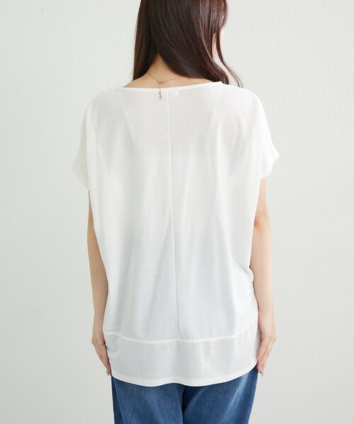NAO(ナオ)の「【接触冷感ひんやりタッチ】カノコ切替プルオーバー(Tシャツ/カットソー・レディース・ブラック/オフホワイト/ライトブルーグレー/モカ・FREE)」の22枚目の写真