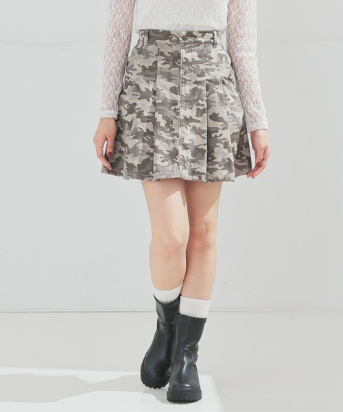 MARKANDLONA カモフラージュ ニットミニスカート ACLENT（アクレント） スカート カモフラタイトカーゴミニスカート
