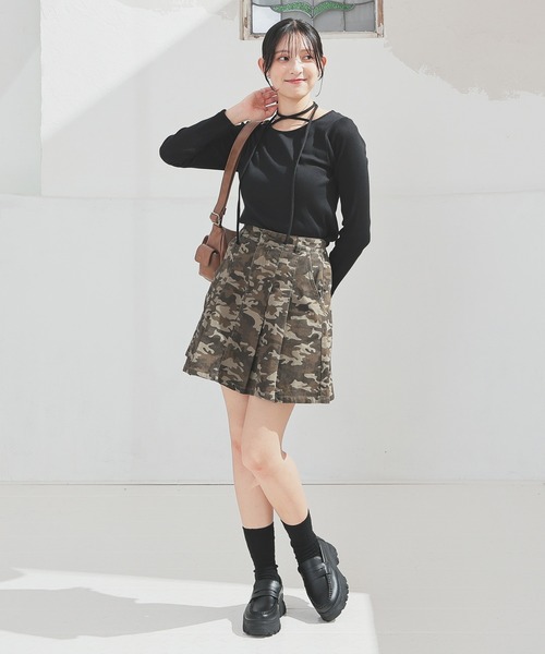 Honeys(ハニーズ)の「迷彩柄ミニスカート(スカート・レディース・ベージュ系/カーキ系・L/LL/M/S)」の8枚目の写真