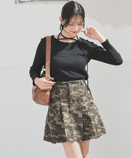 Honeys(ハニーズ)の「迷彩柄ミニスカート(スカート・レディース・ベージュ系/カーキ系・L/LL/M/S)」の9枚目の写真
