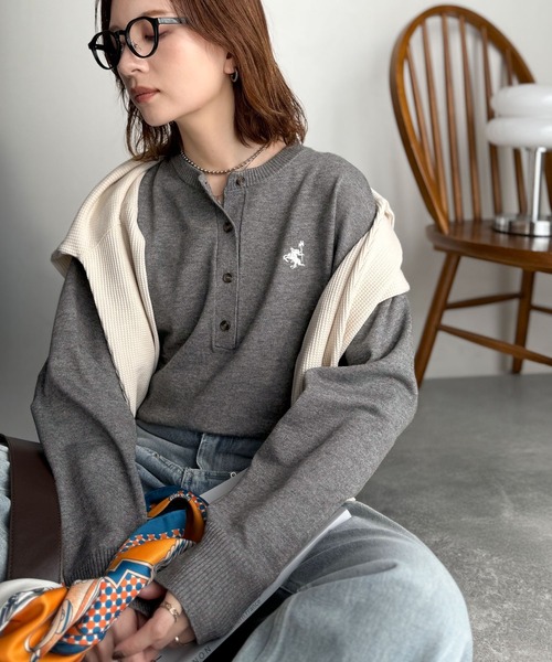 セール】《Javaジャバコラボ》顔周りスッキリ&胸元刺繍で映える♪配色