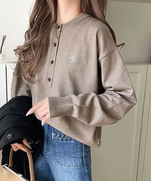 セール】《Javaジャバコラボ》顔周りスッキリ&胸元刺繍で映える♪配色