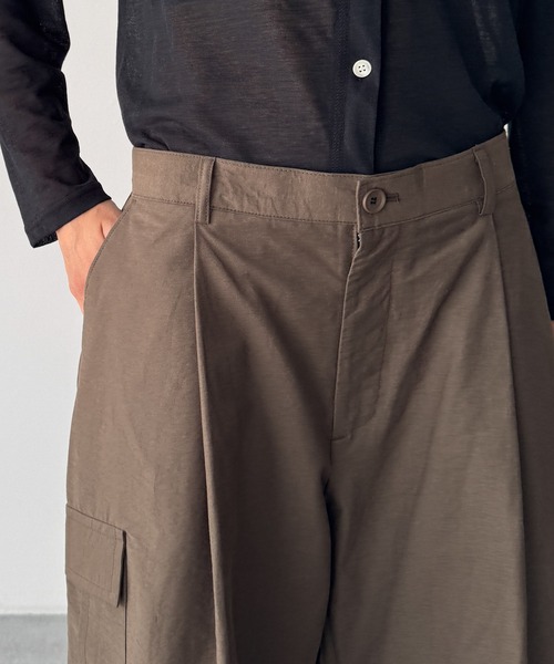 CANAL JEAN（キャナルジーン）の「choice_cnl　コットンナイロンカーゴハーフパンツ（カーゴパンツ・レディース・ブラウン・ONE SIZE）」の9枚目の写真
