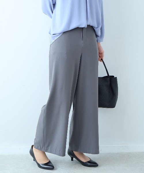 セール】【セットアップ】【L～5L 大きいサイズ】サテンワイドパンツ