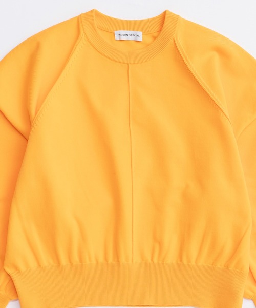 MAISON SPECIAL（メゾンスペシャル）の「Crew Neck Color Short Knit Pullover/クルーネックカラーショートニット（ニット/セーター・レディース・オレンジ/グリーン/ブラック/ブルー・FREE）」の5枚目の写真