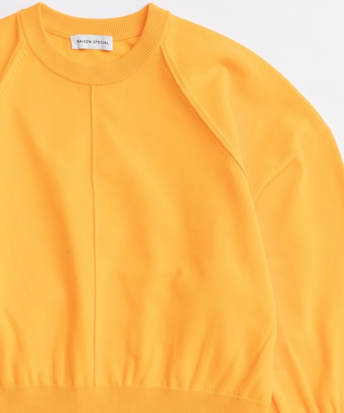 MAISON SPECIAL（メゾンスペシャル）の「Crew Neck Color Short Knit Pullover/クルーネックカラーショートニット（ニット/セーター・レディース・オレンジ/グリーン/ブラック/ブルー・FREE）」の6枚目の写真