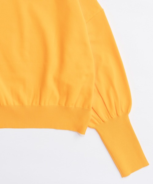 MAISON SPECIAL（メゾンスペシャル）の「Crew Neck Color Short Knit Pullover/クルーネックカラーショートニット（ニット/セーター・レディース・オレンジ/グリーン/ブラック/ブルー・FREE）」の9枚目の写真