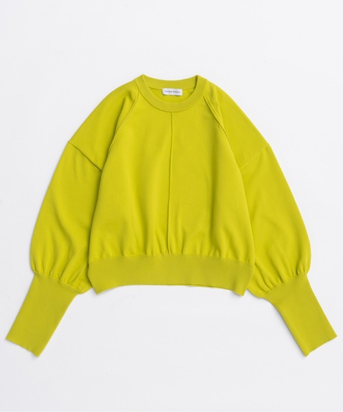MAISON SPECIAL（メゾンスペシャル）の「Crew Neck Color Short Knit Pullover/クルーネックカラーショートニット（ニット/セーター・レディース・オレンジ/グリーン/ブラック/ブルー・FREE）」の19枚目の写真