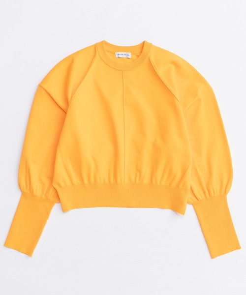 MAISON SPECIAL（メゾンスペシャル）の「Crew Neck Color Short Knit Pullover/クルーネックカラーショートニット（ニット/セーター・レディース・オレンジ/グリーン/ブラック/ブルー・FREE）」の20枚目の写真