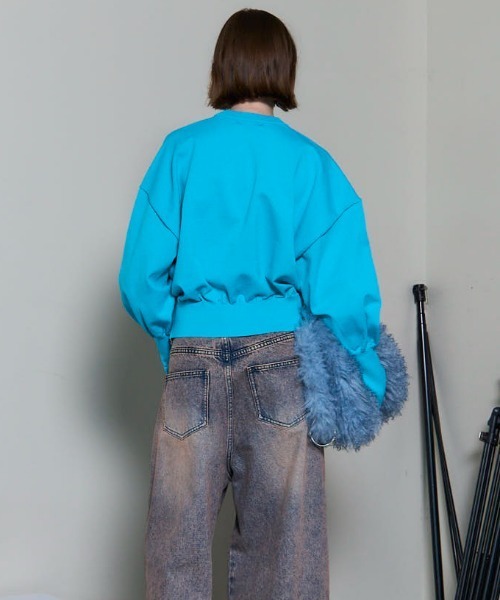 MAISON SPECIAL（メゾンスペシャル）の「Crew Neck Color Short Knit Pullover/クルーネックカラーショートニット（ニット/セーター・レディース・オレンジ/グリーン/ブラック/ブルー・FREE）」の16枚目の写真