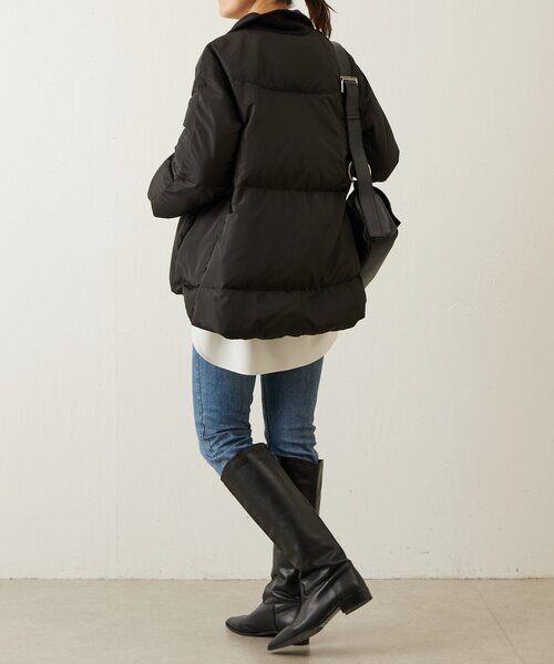 BEARDSLEY（ビアズリー）の「ジップフレアダウン（ダウンジャケット/コート・レディース・ベージュ/ブラック・FREE）」の6枚目の写真