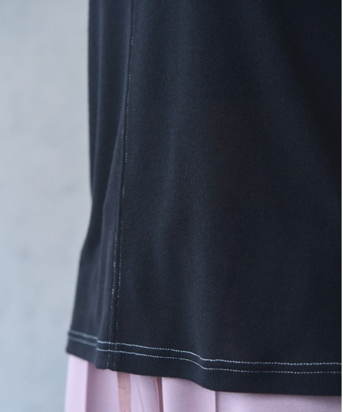 Muel Chic(ミュエルシック)の「Tao sleeveless CS タオノースリーブカットソー(Tシャツ/カットソー・レディース・グレー/ブラック/サックスブルー/モカ/オレンジ/ホワイト・FREE)」の12枚目の写真