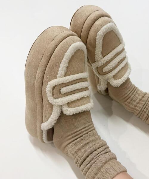 ESPERANZA（エスペランサ）の「SNSで話題！ふわもこボアサボ（サンダル・レディース・ベージュ/ブラック・LL/L/M/S）」の9枚目の写真