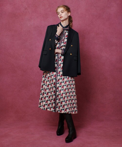 LOULOU WILLOUGHBY(ルルウィルビー)の「【LOULOU WILLOUGHBY】ウールチノダブルジャケット(テーラードジャケット・レディース・ベージュ/ブラック・2/1)」の10枚目の写真