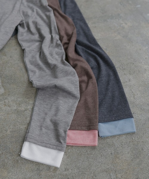 LIAN(リアン)の「バイカラーヘンリーネックプルオーバー【入荷禁止】(Tシャツ/カットソー・レディース・グレー/チャコールグレー/ブラウン・FREE)」の22枚目の写真