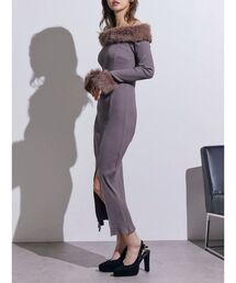 EATME | フェイクファーオフショルロングワンピース(ワンピース)