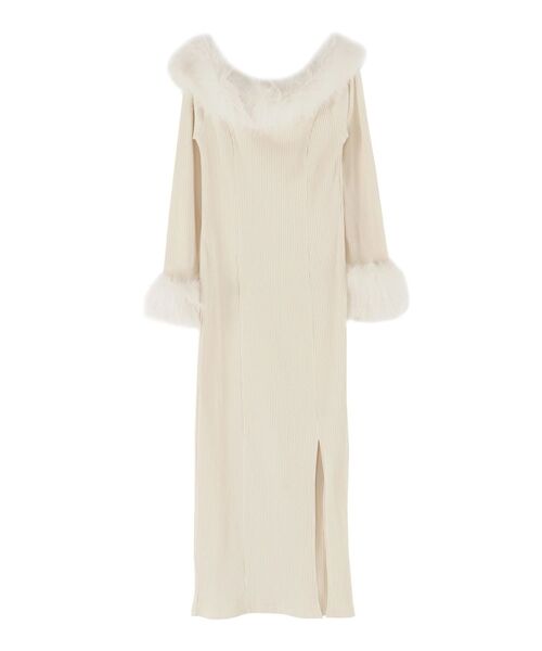 EATME（イートミー）の「フェイクファーオフショルロングワンピース（ワンピース・レディース・ブラウン/ネイビー/アイボリー/ブラック・FREE）」の20枚目の写真